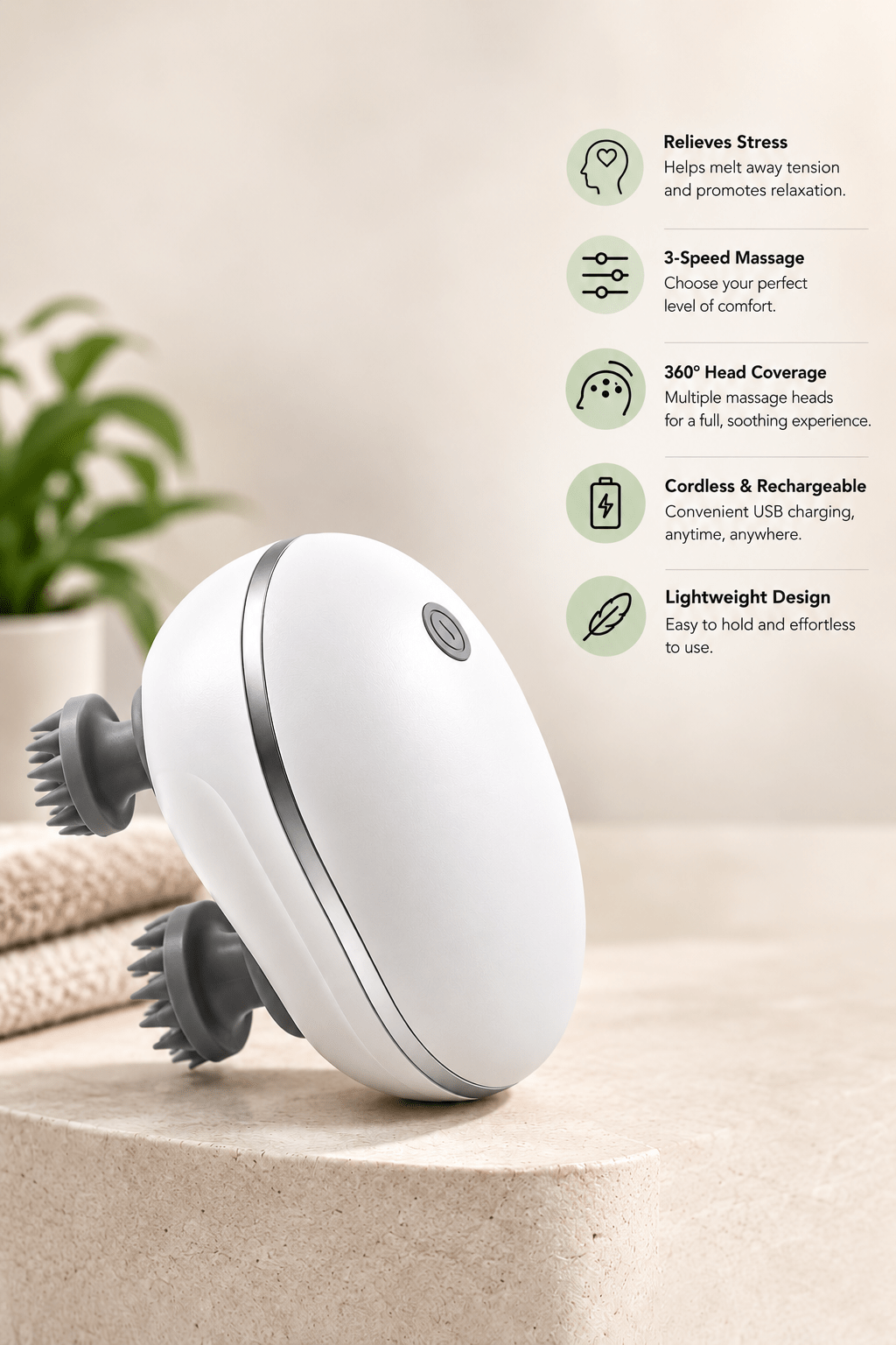 REKIND SCALP™ | Electric Scalp Massager for Tension & Stress Relief - REKIND
